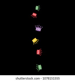 Elegant vector background with colored crowns. Simple gentle template for the card, invitation, printing. Fashionable decoration with beautiful crowns.
