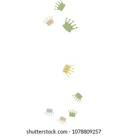Elegant vector background with colored crowns. Simple gentle template for the card, invitation, printing. Fashionable decoration with beautiful crowns.