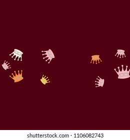 Elegant vector background with colored crowns. Simple gentle template for the card, invitation, printing. Fashionable decoration with beautiful crowns.
