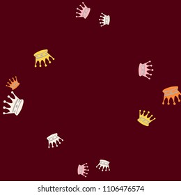 Elegant vector background with colored crowns. Simple gentle template for the card, invitation, printing. Fashionable decoration with beautiful crowns.

