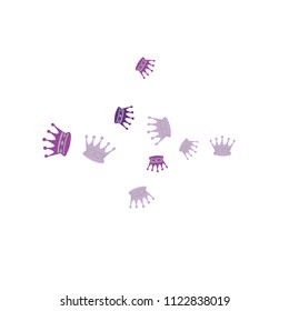 Elegant vector background with colored crowns. Simple gentle template for the card, invitation, printing. Fashionable decoration with beautiful crowns.
