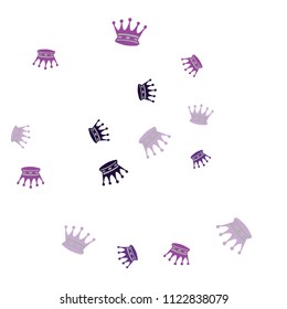 Elegant vector background with colored crowns. Simple gentle template for the card, invitation, printing. Fashionable decoration with beautiful crowns.
