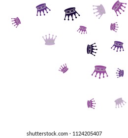 Elegant vector background with colored crowns. Simple gentle template for the card, invitation, printing. Fashionable decoration with beautiful crowns.
