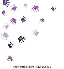Elegant vector background with colored crowns. Simple gentle template for the card, invitation, printing. Fashionable decoration with beautiful crowns.
