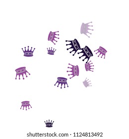 Elegant vector background with colored crowns. Simple gentle template for the card, invitation, printing. Fashionable decoration with beautiful crowns.
