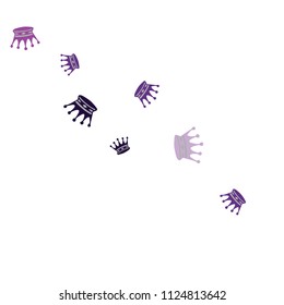 Elegant vector background with colored crowns. Simple gentle template for the card, invitation, printing. Fashionable decoration with beautiful crowns.
