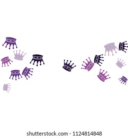 Elegant vector background with colored crowns. Simple gentle template for the card, invitation, printing. Fashionable decoration with beautiful crowns.
