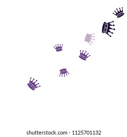 Elegant vector background with colored crowns. Simple gentle template for the card, invitation, printing. Fashionable decoration with beautiful crowns.
