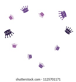 Elegant vector background with colored crowns. Simple gentle template for the card, invitation, printing. Fashionable decoration with beautiful crowns.
