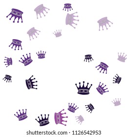 Elegant vector background with colored crowns. Simple gentle template for the card, invitation, printing. Fashionable decoration with beautiful crowns.
