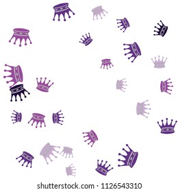 Elegant vector background with colored crowns. Simple gentle template for the card, invitation, printing. Fashionable decoration with beautiful crowns.
