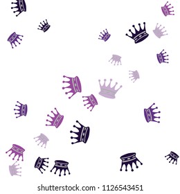 Elegant vector background with colored crowns. Simple gentle template for the card, invitation, printing. Fashionable decoration with beautiful crowns.
