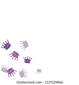 Elegant vector background with colored crowns. Simple gentle template for the card, invitation, printing. Fashionable decoration with beautiful crowns.

