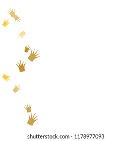 Elegant vector background with colored crowns. Simple gentle template for the card, invitation, printing. Fashionable decoration with beautiful crowns.
