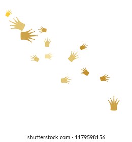 Elegant vector background with colored crowns. Simple gentle template for the card, invitation, printing. Fashionable decoration with beautiful crowns.
