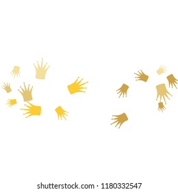 Elegant vector background with colored crowns. Simple gentle template for the card, invitation, printing. Fashionable decoration with beautiful crowns.
