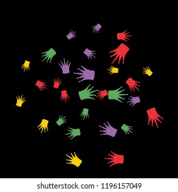 Elegant vector background with colored crowns. Simple gentle template for the card, invitation, printing. Fashionable decoration with beautiful crowns.
