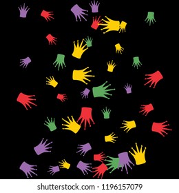 Elegant vector background with colored crowns. Simple gentle template for the card, invitation, printing. Fashionable decoration with beautiful crowns.
