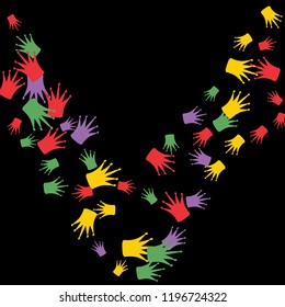 Elegant vector background with colored crowns. Simple gentle template for the card, invitation, printing. Fashionable decoration with beautiful crowns.
