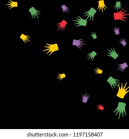 Elegant vector background with colored crowns. Simple gentle template for the card, invitation, printing. Fashionable decoration with beautiful crowns.
