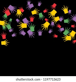 Elegant vector background with colored crowns. Simple gentle template for the card, invitation, printing. Fashionable decoration with beautiful crowns.
