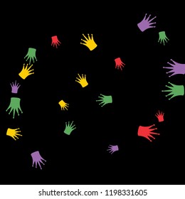 Elegant vector background with colored crowns. Simple gentle template for the card, invitation, printing. Fashionable decoration with beautiful crowns.
