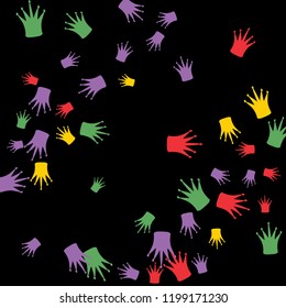 Elegant vector background with colored crowns. Simple gentle template for the card, invitation, printing. Fashionable decoration with beautiful crowns.
