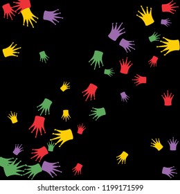Elegant vector background with colored crowns. Simple gentle template for the card, invitation, printing. Fashionable decoration with beautiful crowns.
