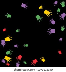 Elegant vector background with colored crowns. Simple gentle template for the card, invitation, printing. Fashionable decoration with beautiful crowns.
