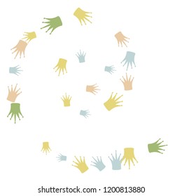 Elegant vector background with colored crowns. Simple gentle template for the card, invitation, printing. Fashionable decoration with beautiful crowns.
