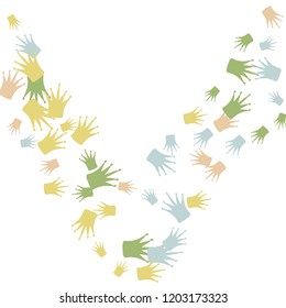 Elegant vector background with colored crowns. Simple gentle template for the card, invitation, printing. Fashionable decoration with beautiful crowns.
