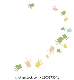 Elegant vector background with colored crowns. Simple gentle template for the card, invitation, printing. Fashionable decoration with beautiful crowns.
