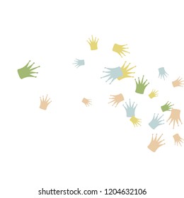 Elegant vector background with colored crowns. Simple gentle template for the card, invitation, printing. Fashionable decoration with beautiful crowns.
