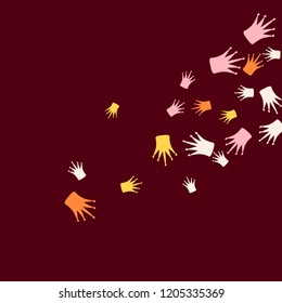 Elegant vector background with colored crowns. Simple gentle template for the card, invitation, printing. Fashionable decoration with beautiful crowns.
