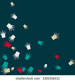 Elegant vector background with colored crowns. Simple gentle template for the card, invitation, printing. Fashionable decoration with beautiful crowns.
