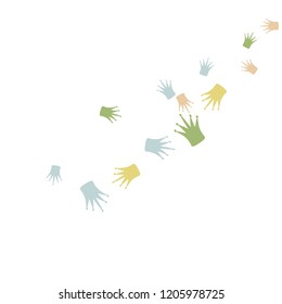 Elegant vector background with colored crowns. Simple gentle template for the card, invitation, printing. Fashionable decoration with beautiful crowns.
