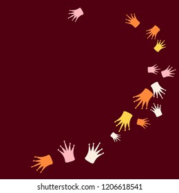 Elegant vector background with colored crowns. Simple gentle template for the card, invitation, printing. Fashionable decoration with beautiful crowns.
