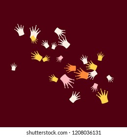 Elegant vector background with colored crowns. Simple gentle template for the card, invitation, printing. Fashionable decoration with beautiful crowns.
