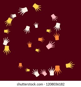 Elegant vector background with colored crowns. Simple gentle template for the card, invitation, printing. Fashionable decoration with beautiful crowns.
