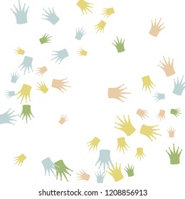 Elegant vector background with colored crowns. Simple gentle template for the card, invitation, printing. Fashionable decoration with beautiful crowns.
