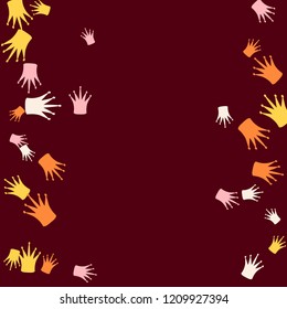 Elegant vector background with colored crowns. Simple gentle template for the card, invitation, printing. Fashionable decoration with beautiful crowns.

