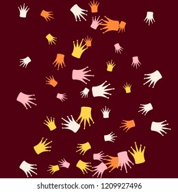 Elegant vector background with colored crowns. Simple gentle template for the card, invitation, printing. Fashionable decoration with beautiful crowns.
