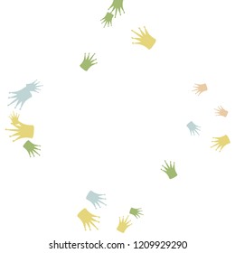 Elegant vector background with colored crowns. Simple gentle template for the card, invitation, printing. Fashionable decoration with beautiful crowns.
