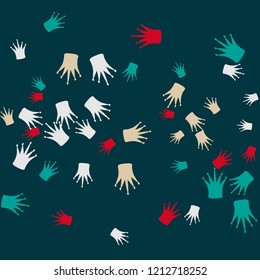 Elegant vector background with colored crowns. Simple gentle template for the card, invitation, printing. Fashionable decoration with beautiful crowns.
