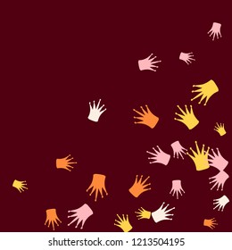 Elegant vector background with colored crowns. Simple gentle template for the card, invitation, printing. Fashionable decoration with beautiful crowns.
