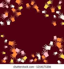 Elegant vector background with colored crowns. Simple gentle template for the card, invitation, printing. Fashionable decoration with beautiful crowns.
