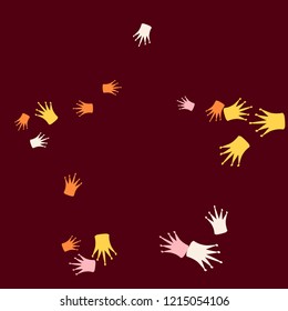 Elegant vector background with colored crowns. Simple gentle template for the card, invitation, printing. Fashionable decoration with beautiful crowns.
