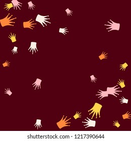 Elegant vector background with colored crowns. Simple gentle template for the card, invitation, printing. Fashionable decoration with beautiful crowns.
