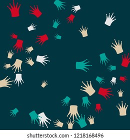 Elegant vector background with colored crowns. Simple gentle template for the card, invitation, printing. Fashionable decoration with beautiful crowns.
