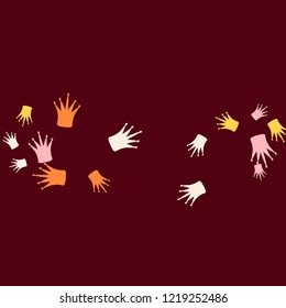 Elegant vector background with colored crowns. Simple gentle template for the card, invitation, printing. Fashionable decoration with beautiful crowns.
